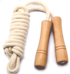 Homello Jump Rope For Kids - Wooden Handle - Adjustable Cotton Braided Fitness Skipping Rope For Toddler Fitness Workout Exercis