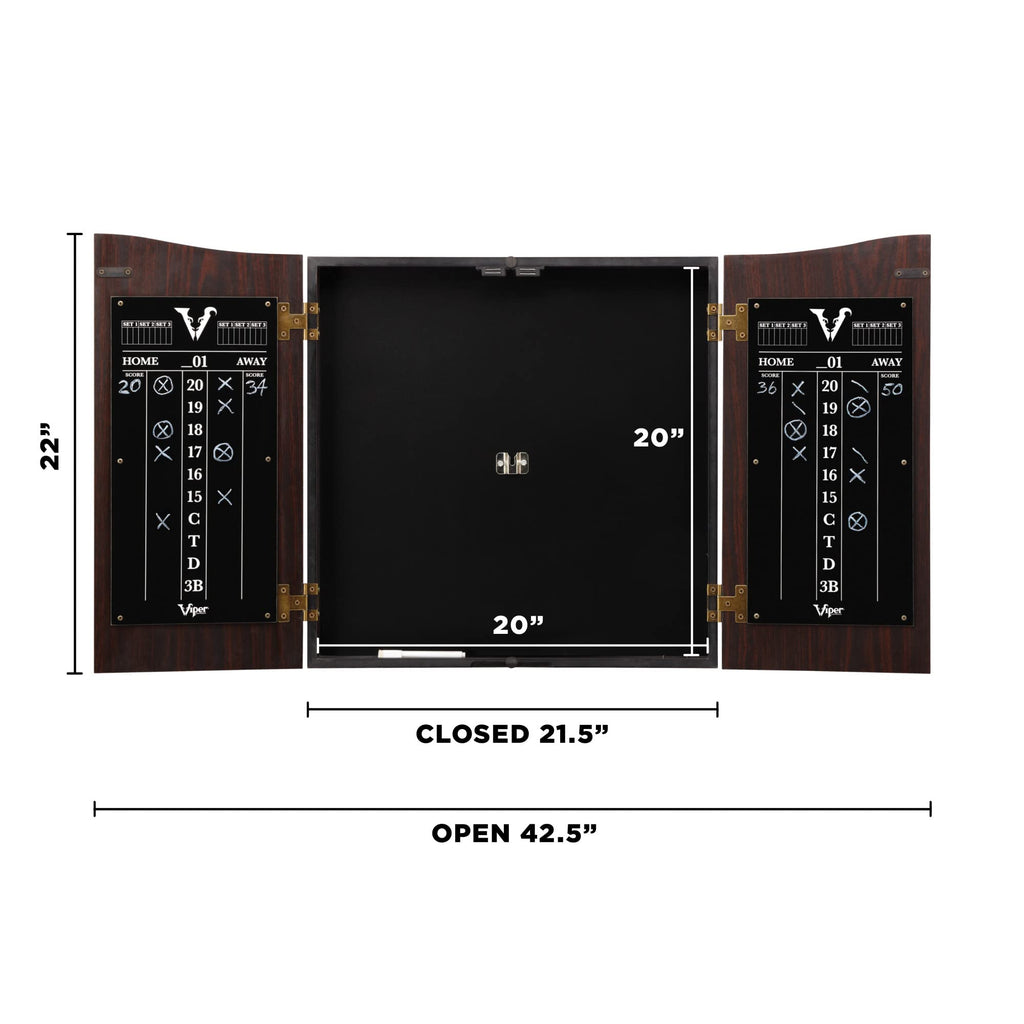 Viper By Gld Products Viper Vault Cabinet & Shot Sisal/Bristle Ready-To-Play Bundle: Elite Set (Shot King Dartboard, Darts, Shad