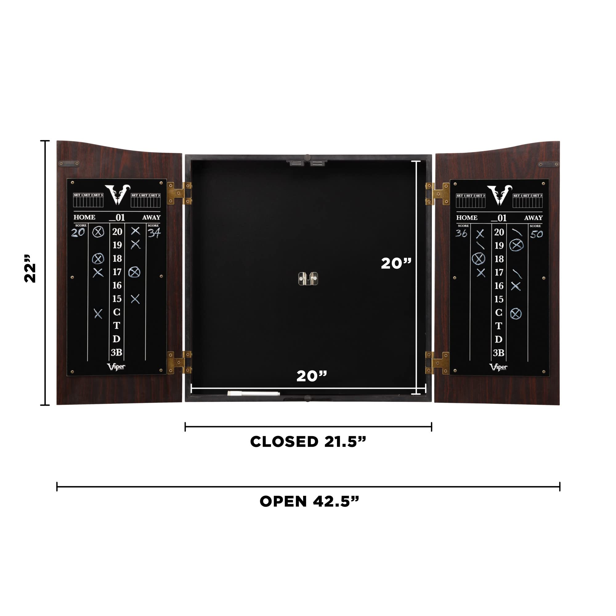 Viper By Gld Products Viper Vault Cabinet & Shot Sisal/Bristle Ready-To-Play Bundle: Elite Set (Shot King Dartboard, Darts, Shad