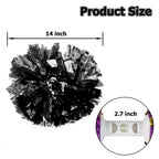 Hooshing 6Pcs Pom Poms Cheerleading Black Cheer Pom Poms With Plastic Handle For Team Spirit Sports Dance Cheering Kids Adults