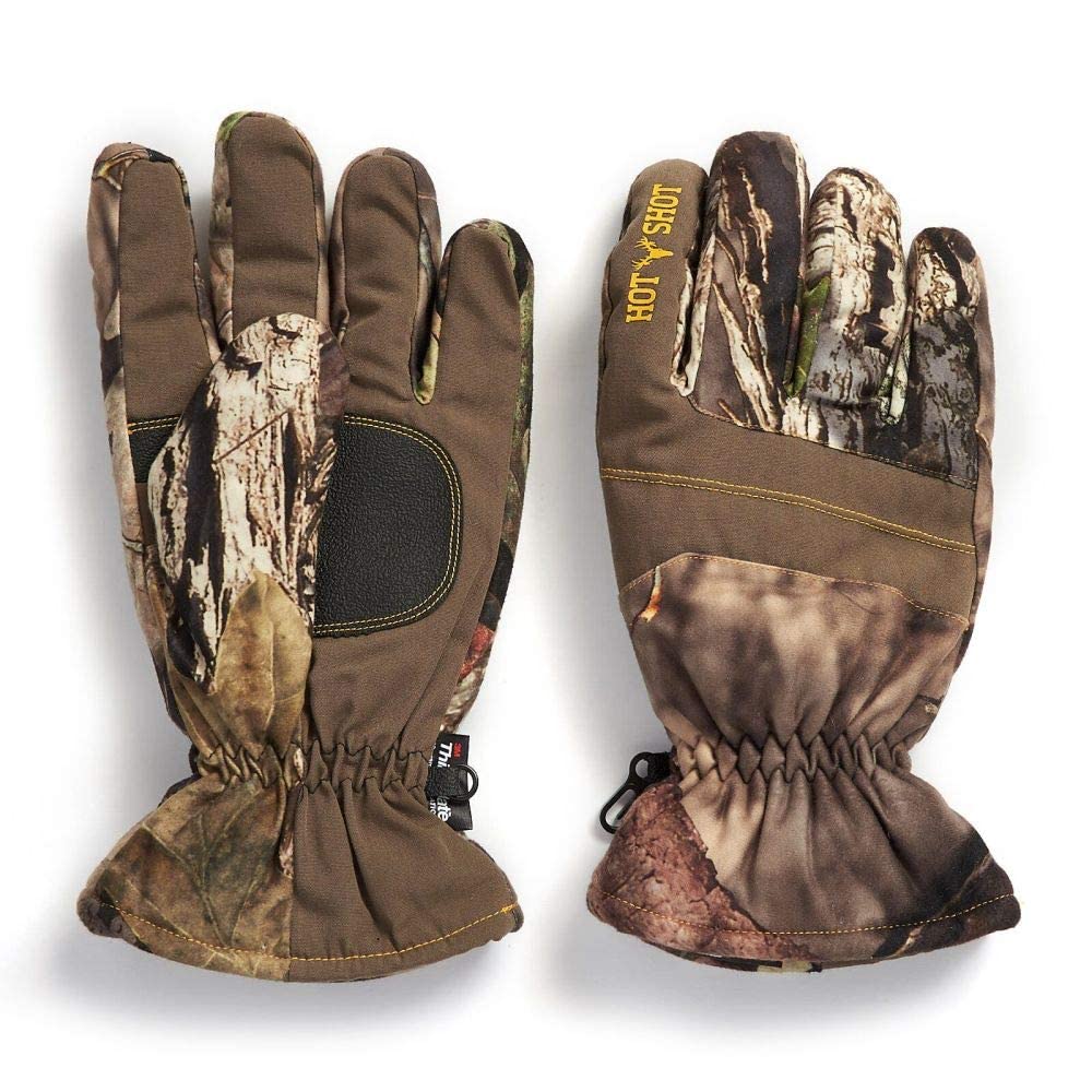 HOT SHOT Mens Camo Defender Glove - Insulated, Cold Weather Outdoor Hunting Camouflage Glove