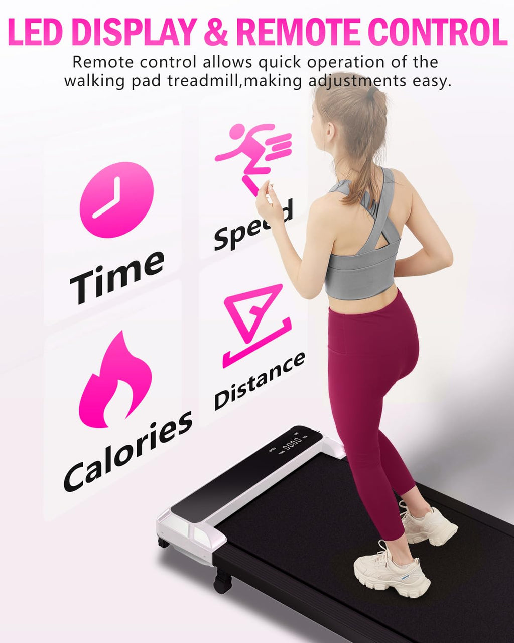 Walking Pad With Incline, 2.5Hp Low Noise Under Desk Treadmill, Walking Jogging Machine, Portable Treadmills With Remote Control