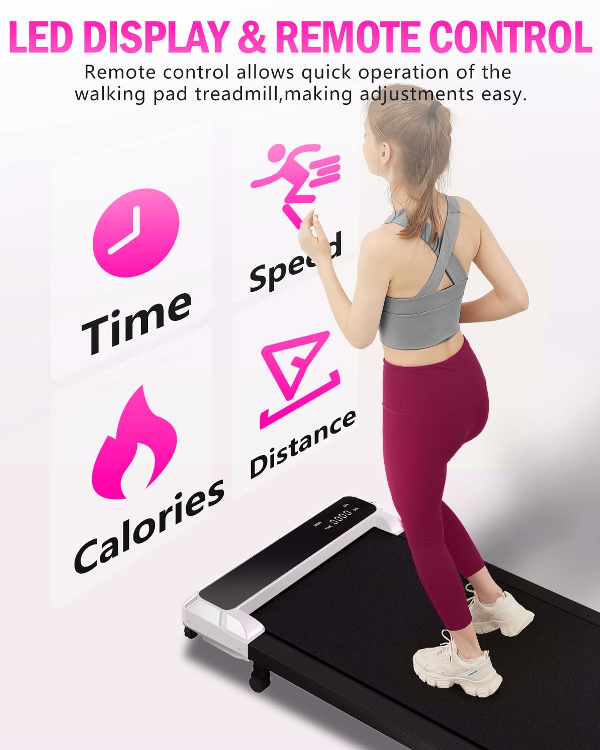 Walking Pad With Incline, 2.5Hp Low Noise Under Desk Treadmill, Walking Jogging Machine, Portable Treadmills With Remote Control
