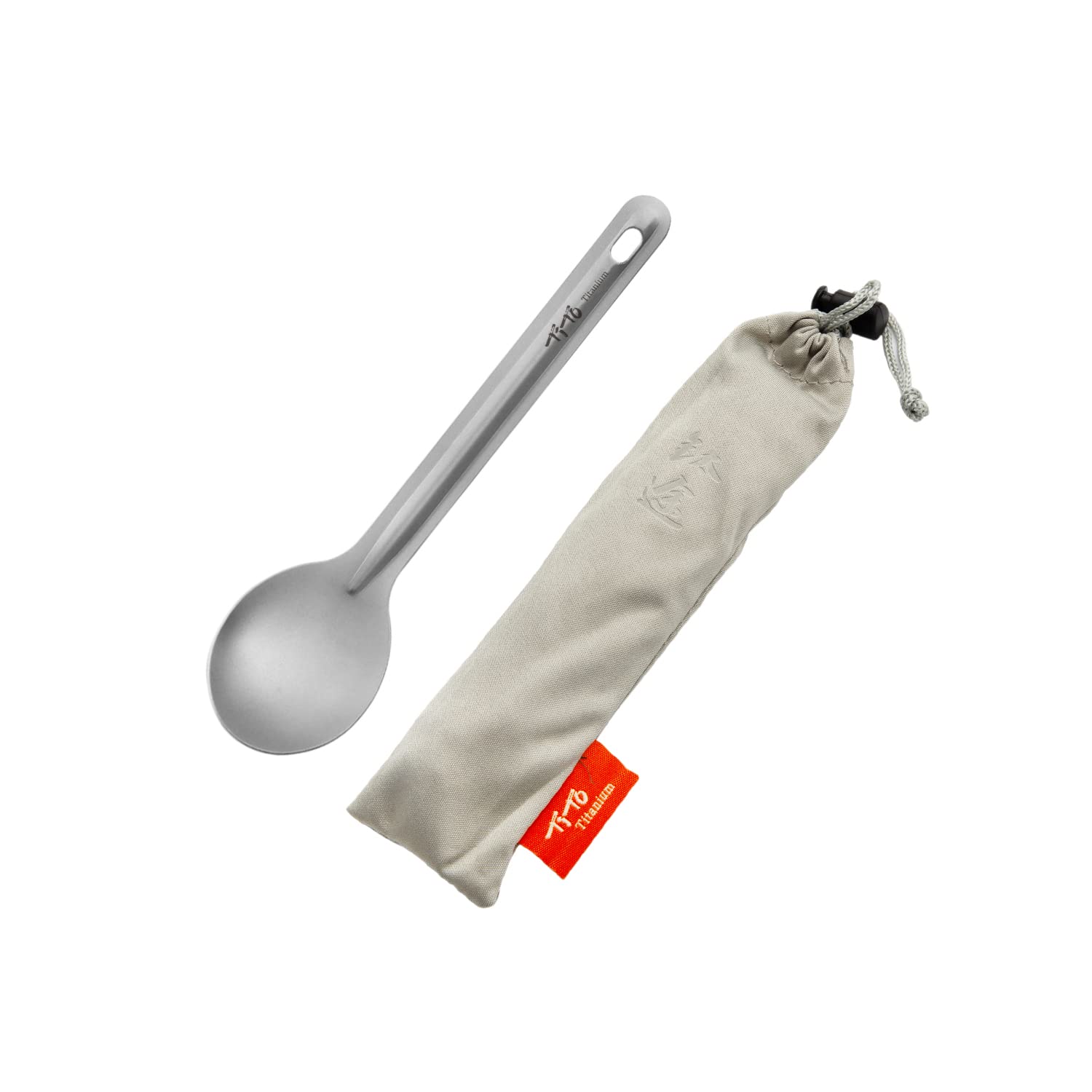 Tito Bright Colorful Titanium Spork For Outdoor Camping Light Weight Titanium Spoon For Travel Home With Cloth Bag (Sandlasting