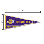 Rico Industries Nba Basketball Los Angeles Lakers Personalized - Custom 12'' X 30'' Soft Felt Pennant - Ez To Hang