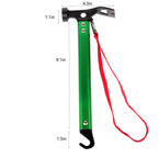 Carbon Steel Aluminum Camping Hammer, 12 Small Lightweight Three-In-One Functional Tent Stake Hammer For Hiking Kit Green