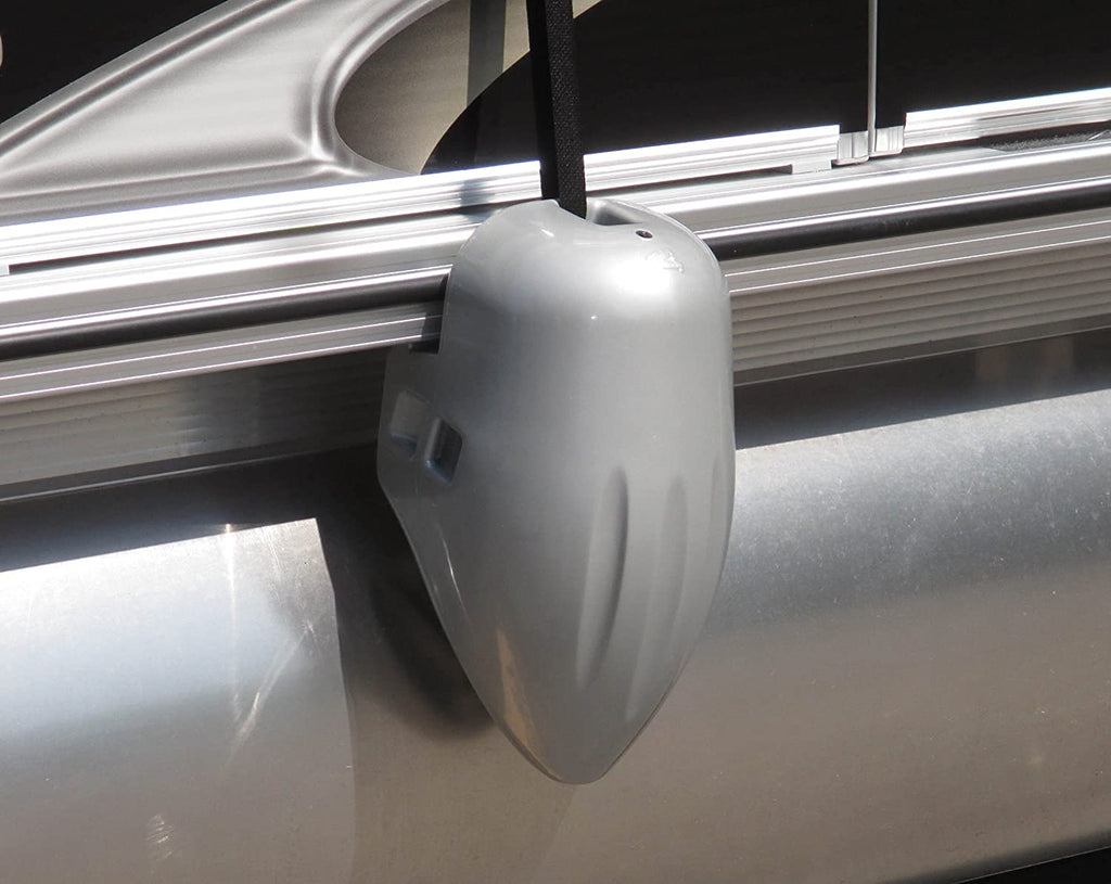 Taylor Made Fender For Pontoon Boats, Molded-In Ridge Hook Design, Contoured Shape Hugs Rail Profile, Securing Straps Included,