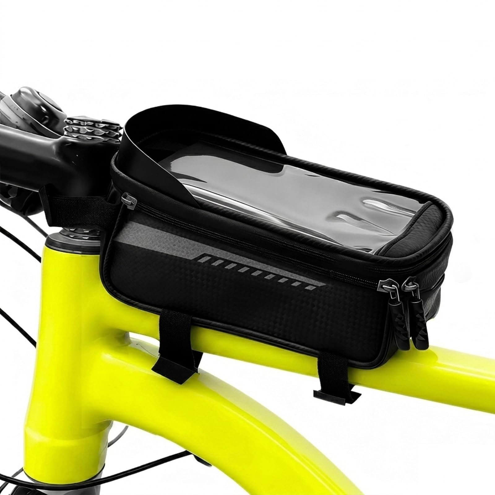TECHTONGDA Bike Frame Phone Bag Bike Front Waterproof Bag Bicycle Front Crossbeam Accessories with 0.3mm Touch Screen Film, Suns
