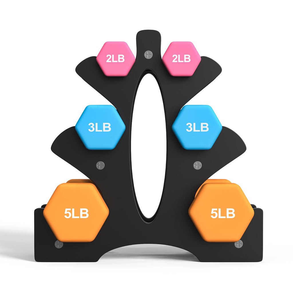 Portzon Weights Dumbbells Set With Various Color And Weights And Compatible, 20 Lb, Anti-Slip, Anti-Roll, Hex Shape