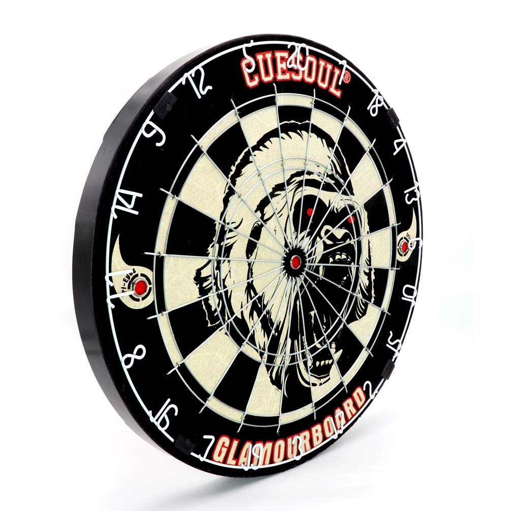 Cuesoul Glamourboard Tri-Eyes Official Size Sisal Bristle Dartboard Set With Extra Steel Tip Darts 6 Pack Without Dartboard Surr