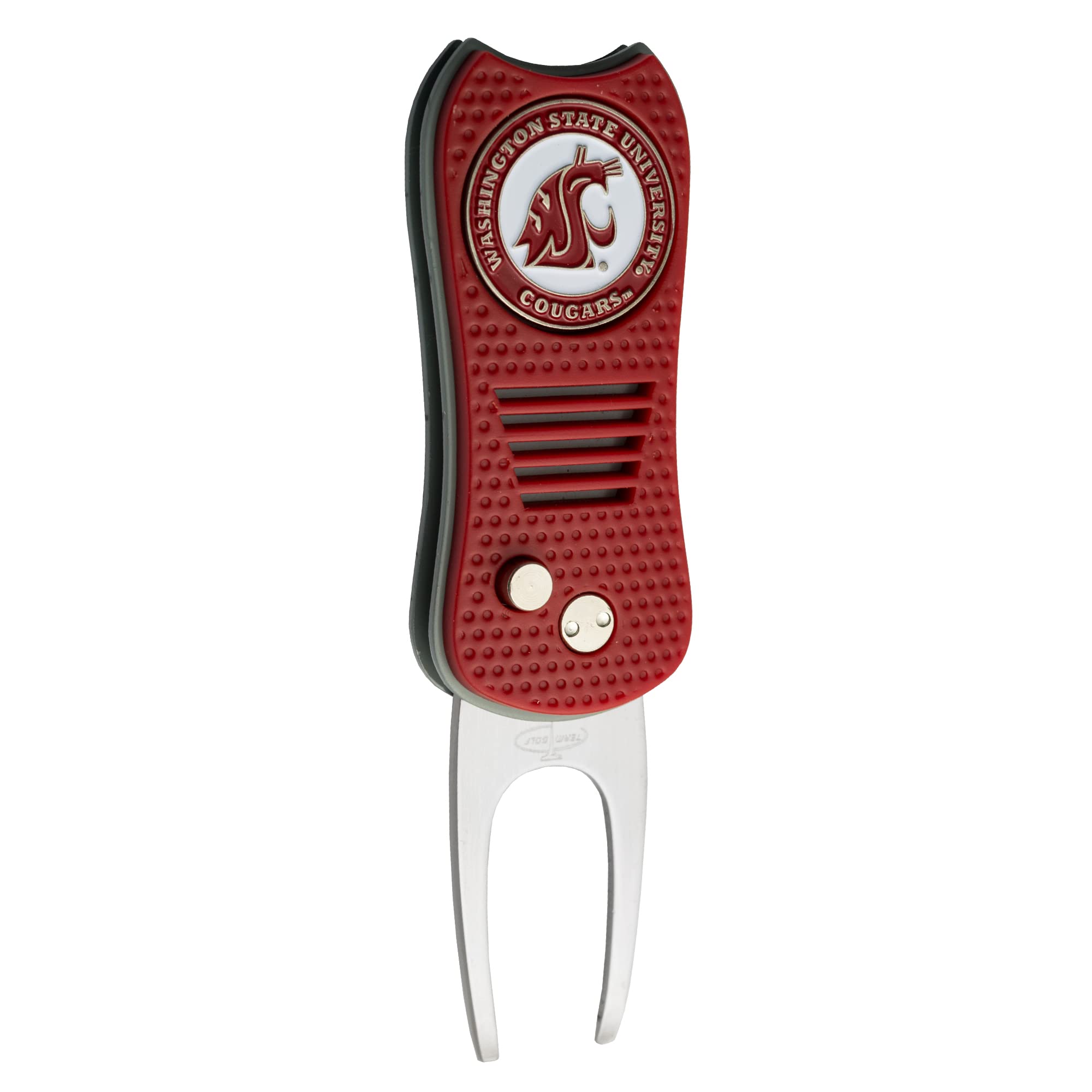 Team Golf Ncaa Washington State Cougars Retractable Divot Tool With Double-Sided Magnetic Ball Marker, Features Patented Single
