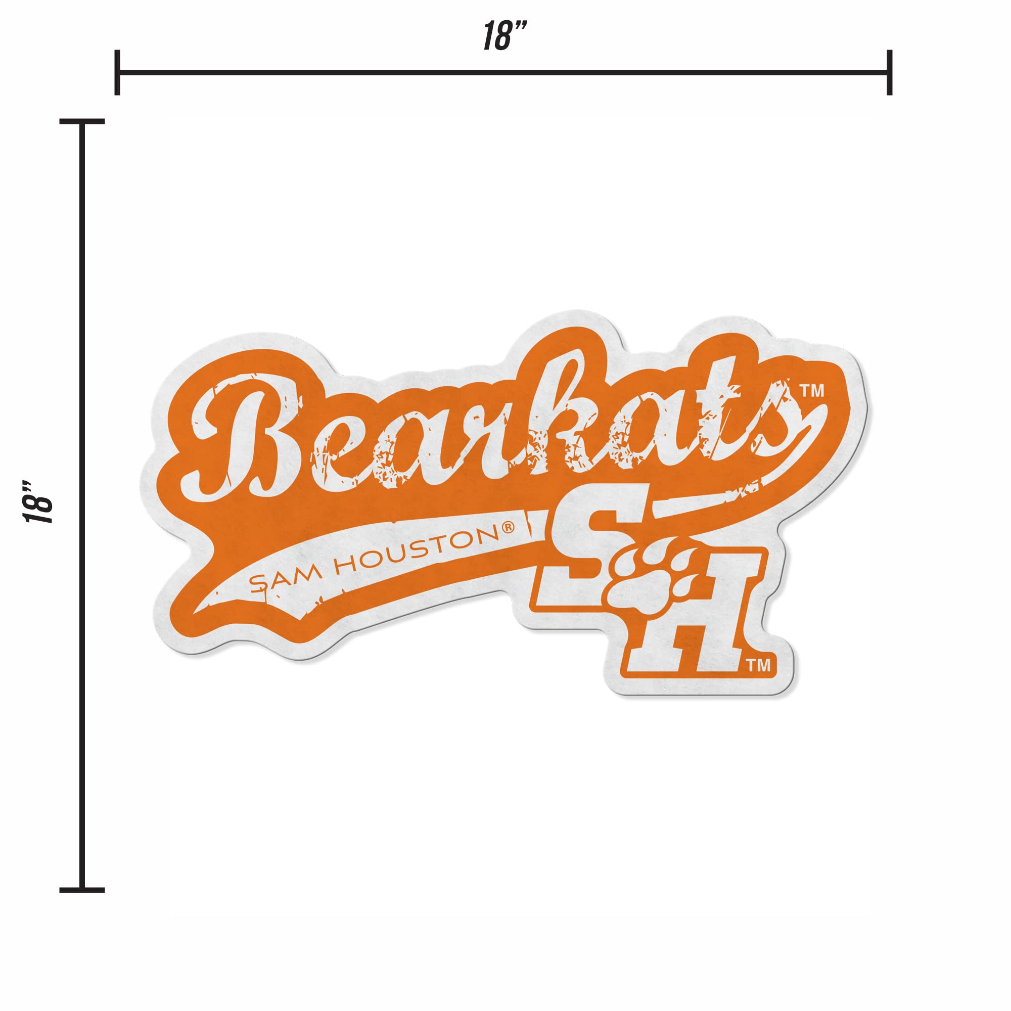 Rico Industries Ncaa Sam Houston State Bearkats Distressed Shape Cut Pennant - Home And Living Room D  Cor - Soft Felt Ez To Han