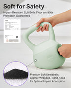 YOTTOY Soft Kettlebell,Kettlebell Anti-Slip Grip Weight for Home Workouts, Kettlebells Set Strength and Safety Guaranteed (15LB-
