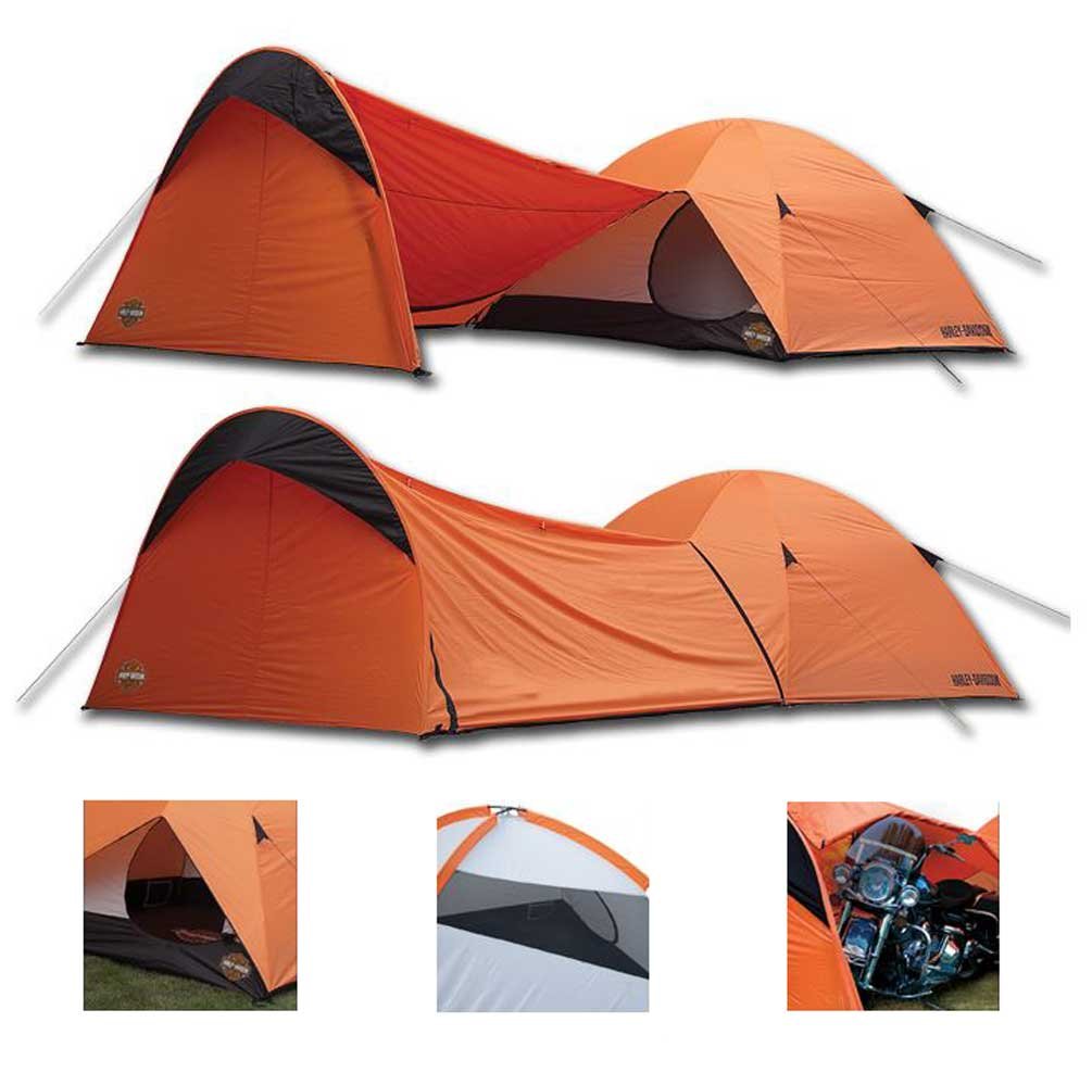 Harley-Davidson Dome Tent W/Vestibule Motorcycle Storage, Orange Hdl-10010A