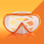 Kids Snorkel Swim Mask, Child Diving Mask Anti-Fog Swim Goggles With Nose Cover For Snorkeling Diving Swimming (Orange)