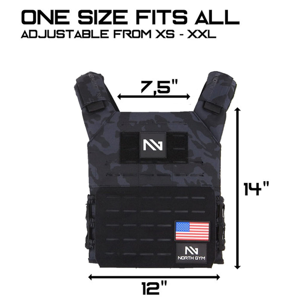 Northgym Adjustable Fitted 20Lbs Weighted Vest For Men And Women/Perfect For Endurance & Strength Training And Wods In Black Cam