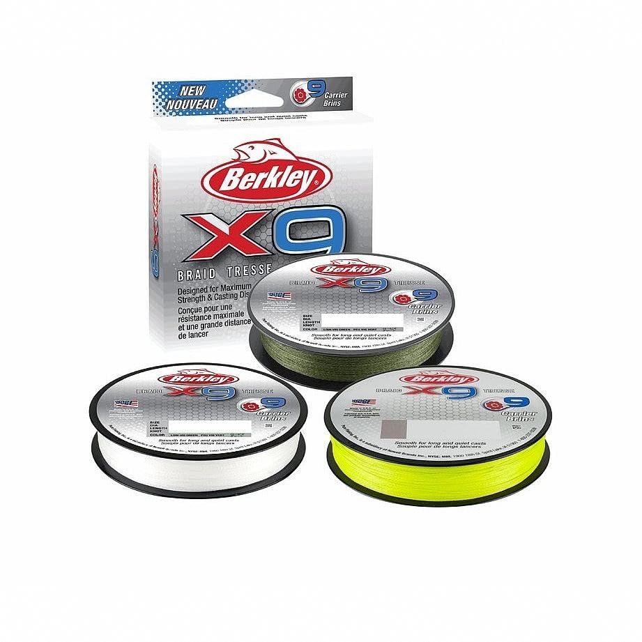 Berkley X9 Braid Superline, Low-Vis Green, 8Lb Test | 20 Lbc | 9.0Kg, 328Yd | 300M Fishing Line, Suitable For Freshwater And Sal