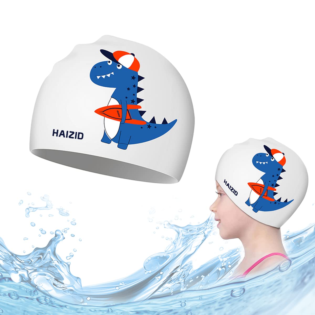 Proberos Kids Swim Caps for Kids, Children, Boys and Girls Aged 28, Baby Waterproof Bathing Caps