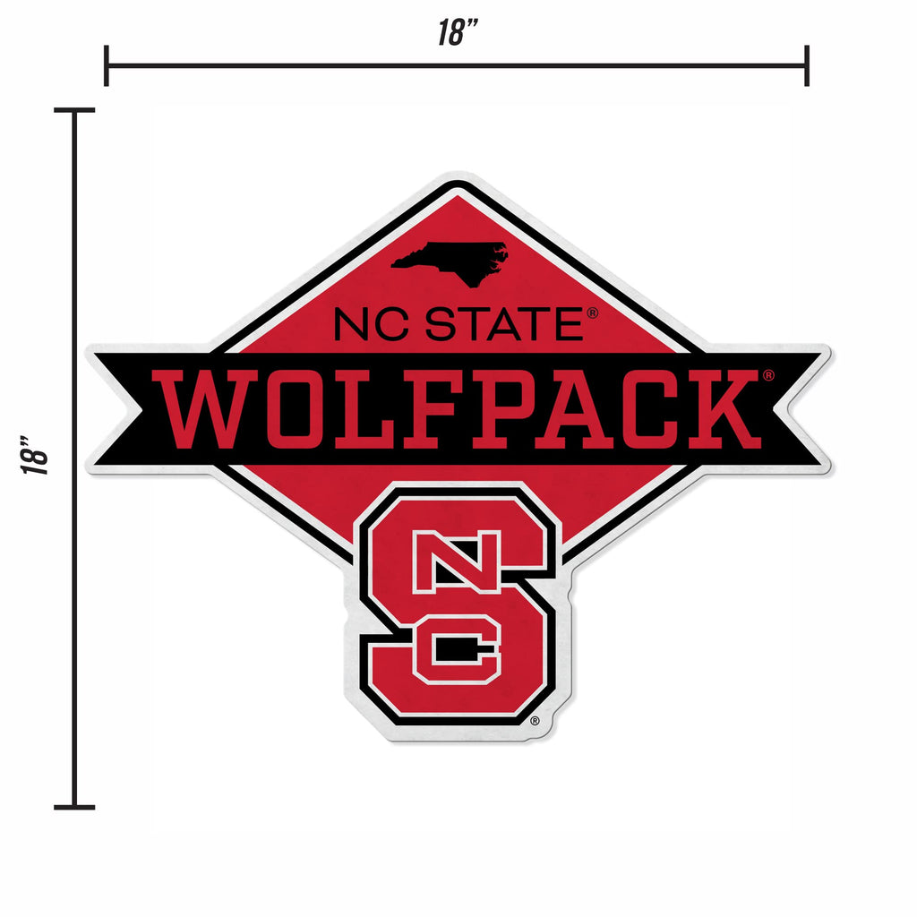 Rico Industries Ncaa N.Carolina State Wolfpack Diamond Shape Cut Pennant - Home And Living Room D  Cor - Soft Felt Ez To Hang 20