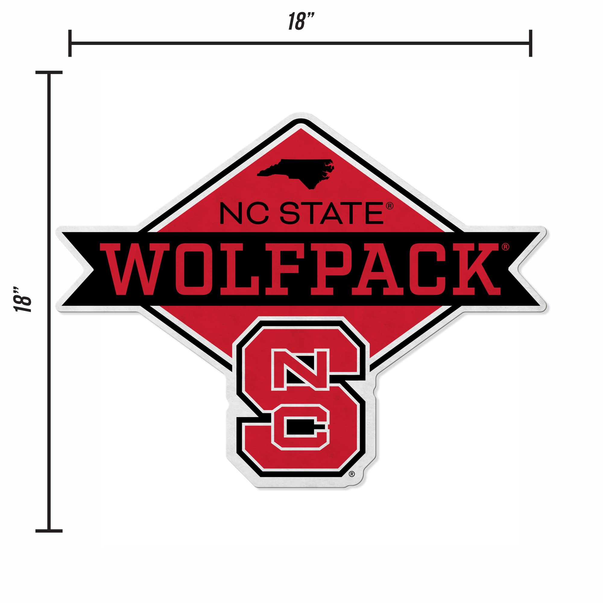 Rico Industries Ncaa N.Carolina State Wolfpack Diamond Shape Cut Pennant - Home And Living Room D  Cor - Soft Felt Ez To Hang 20