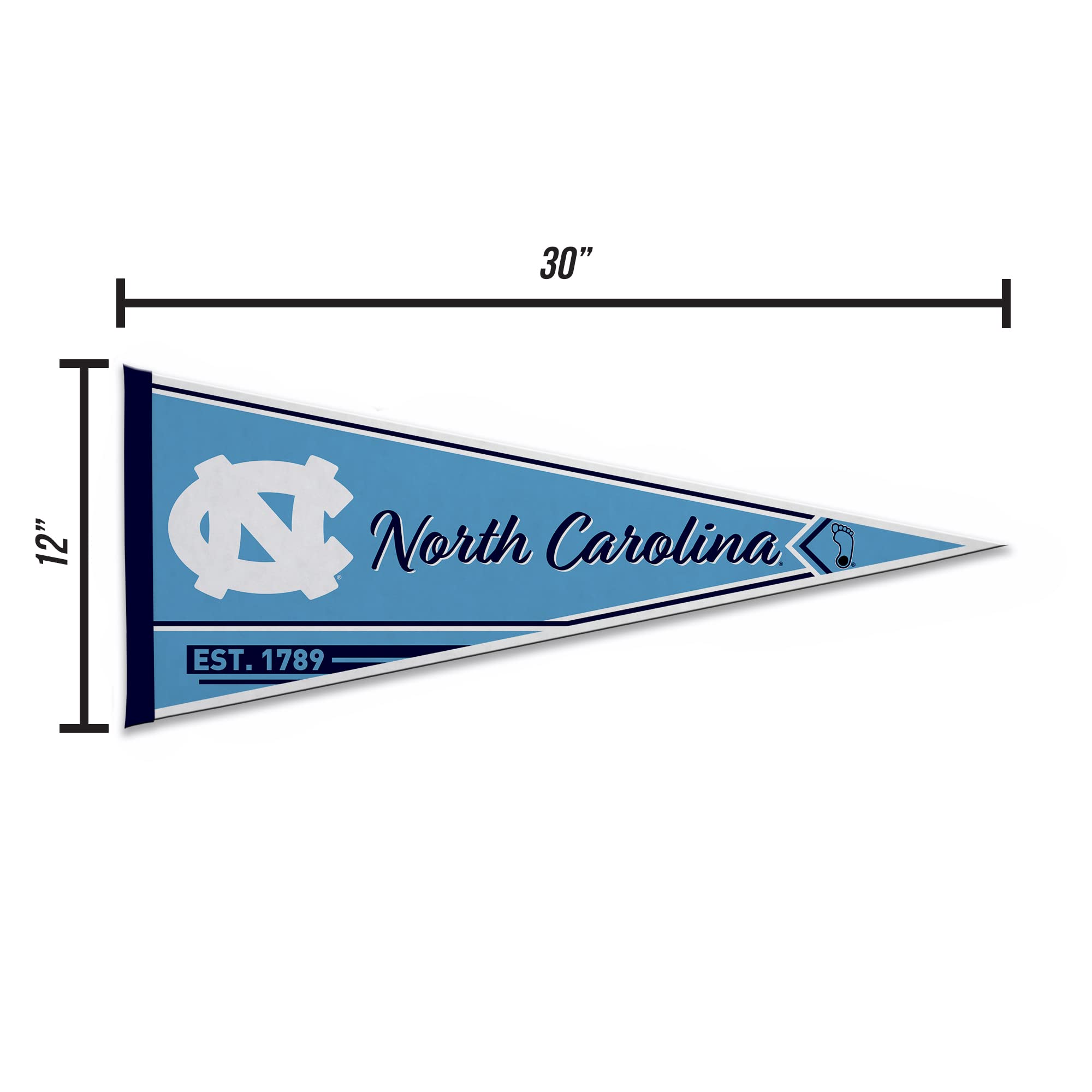 Rico Industries Ncaa North Carolina Tar Heels Classic 12'' X 30'' Felt Wall D  Cor Pennant - Great For Home/Bed Room/Man Cave D