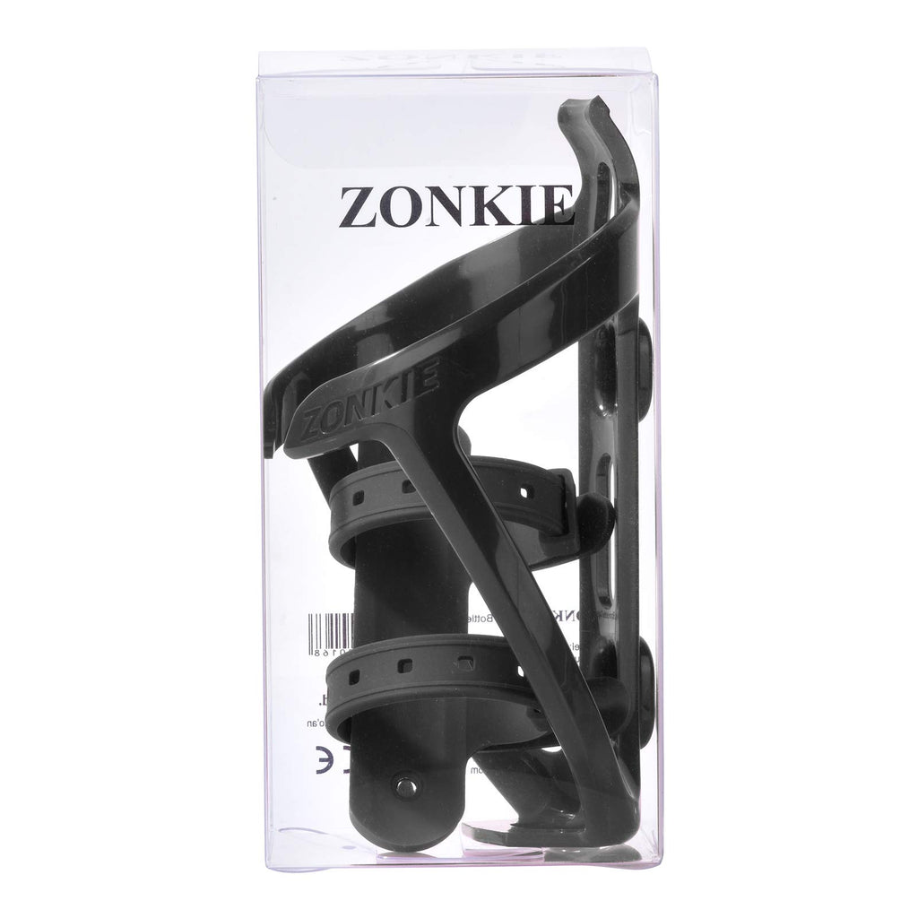 Zonkie Bicycle Bottle Cages, Plastic Bike Bottle Holder With Cage Mounting Base (Black)