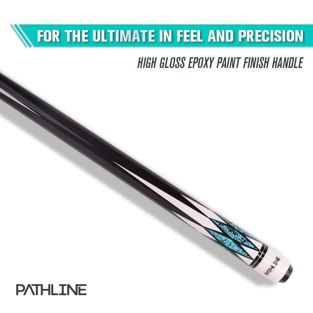 Pathline Pool Cue Stick - 58 Inch Canadian Maple Billiard Pool Stick (Blue 21Oz)