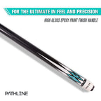 Pathline Pool Cue Stick - 58 Inch Canadian Maple Billiard Pool Stick (Blue 21Oz)