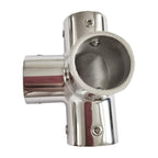 Nrc&Xrc Marine Grade 316 Stainless Steel Mirror Polished Hand Rail Fitting-90 Degree 1Inch 4 Way Corner Elbow,1 Inch Pipe Hand R
