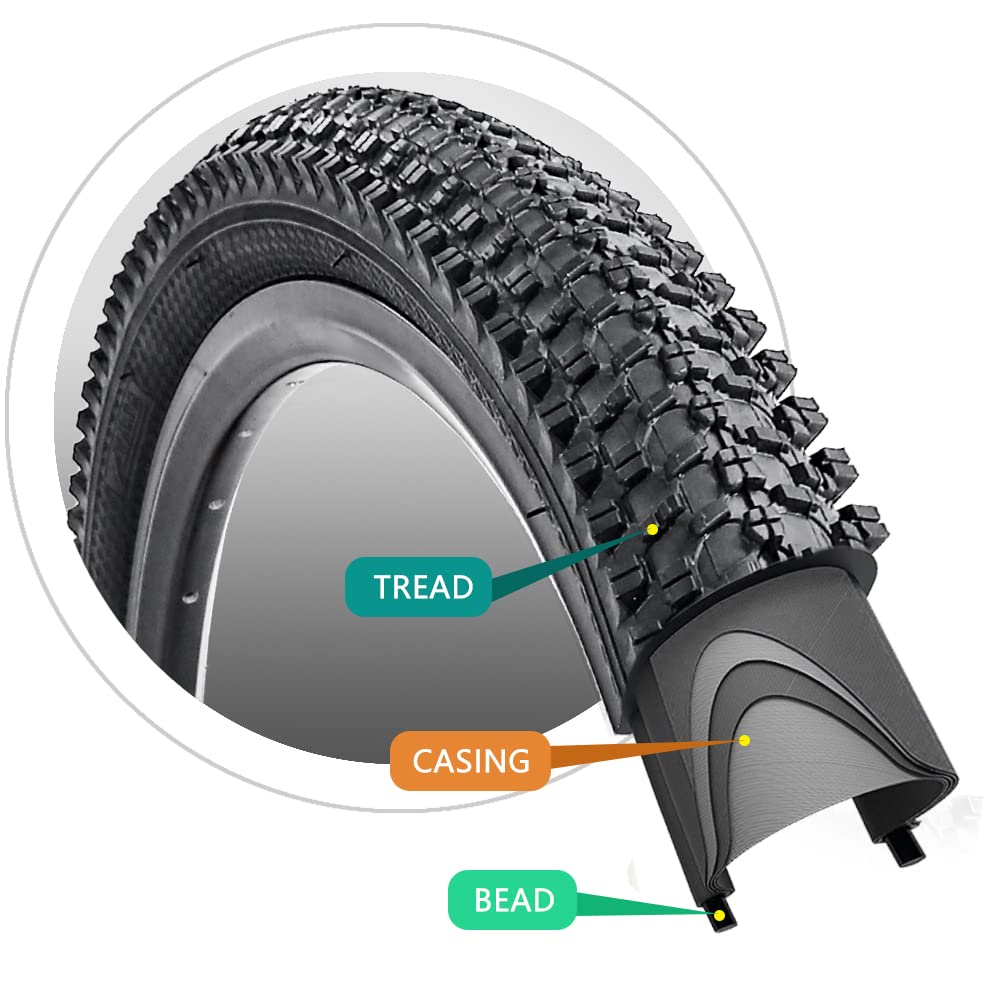 Bike Tire 24/26/27.5 X 1.95 27.5/29 X 2.125 Inch Folding Bead Replacement Bike Tire For Mountain Bike Mtb (24 X 1.95)