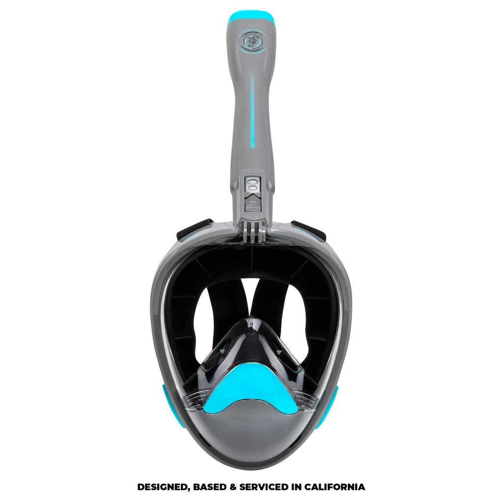 Seavenger Nautilus Full Face Snorkel Mask With New Breathing System (Blue Gray, L/Xl)