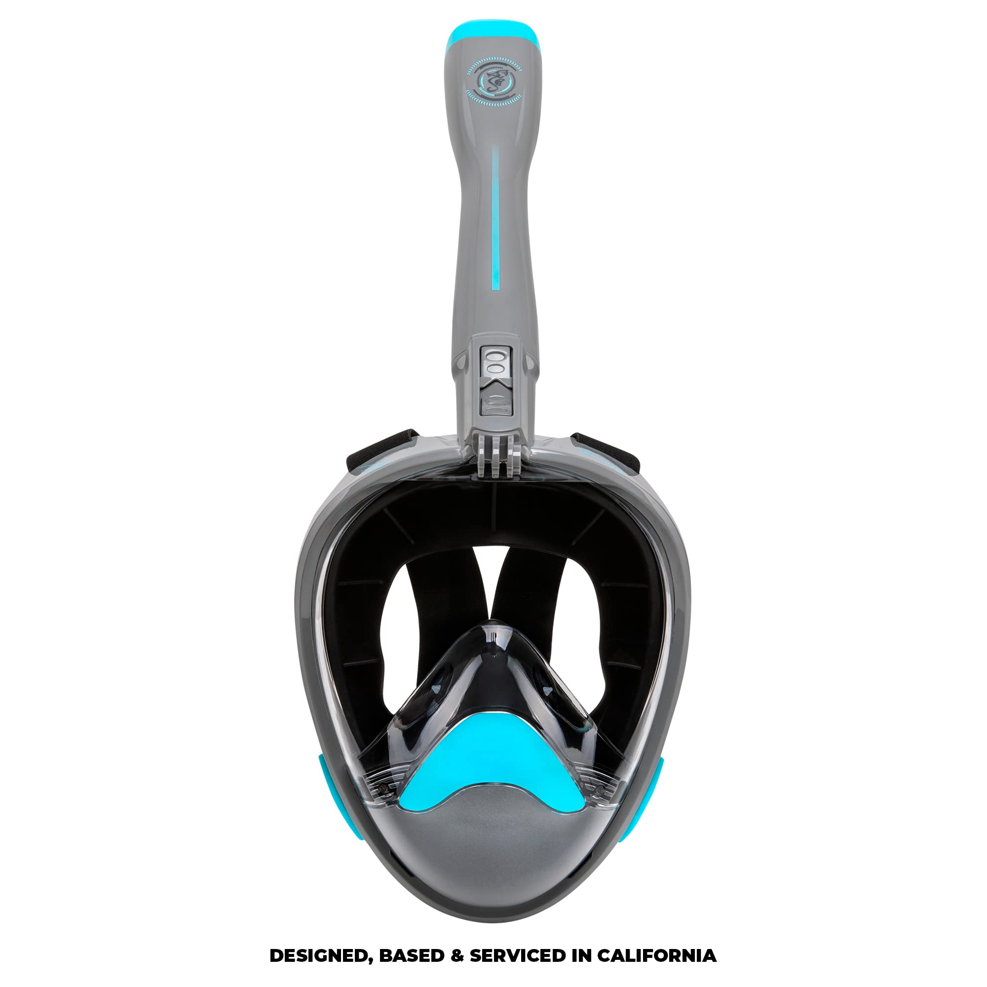 Seavenger Nautilus Full Face Snorkel Mask With New Breathing System (Blue Gray, L/Xl)