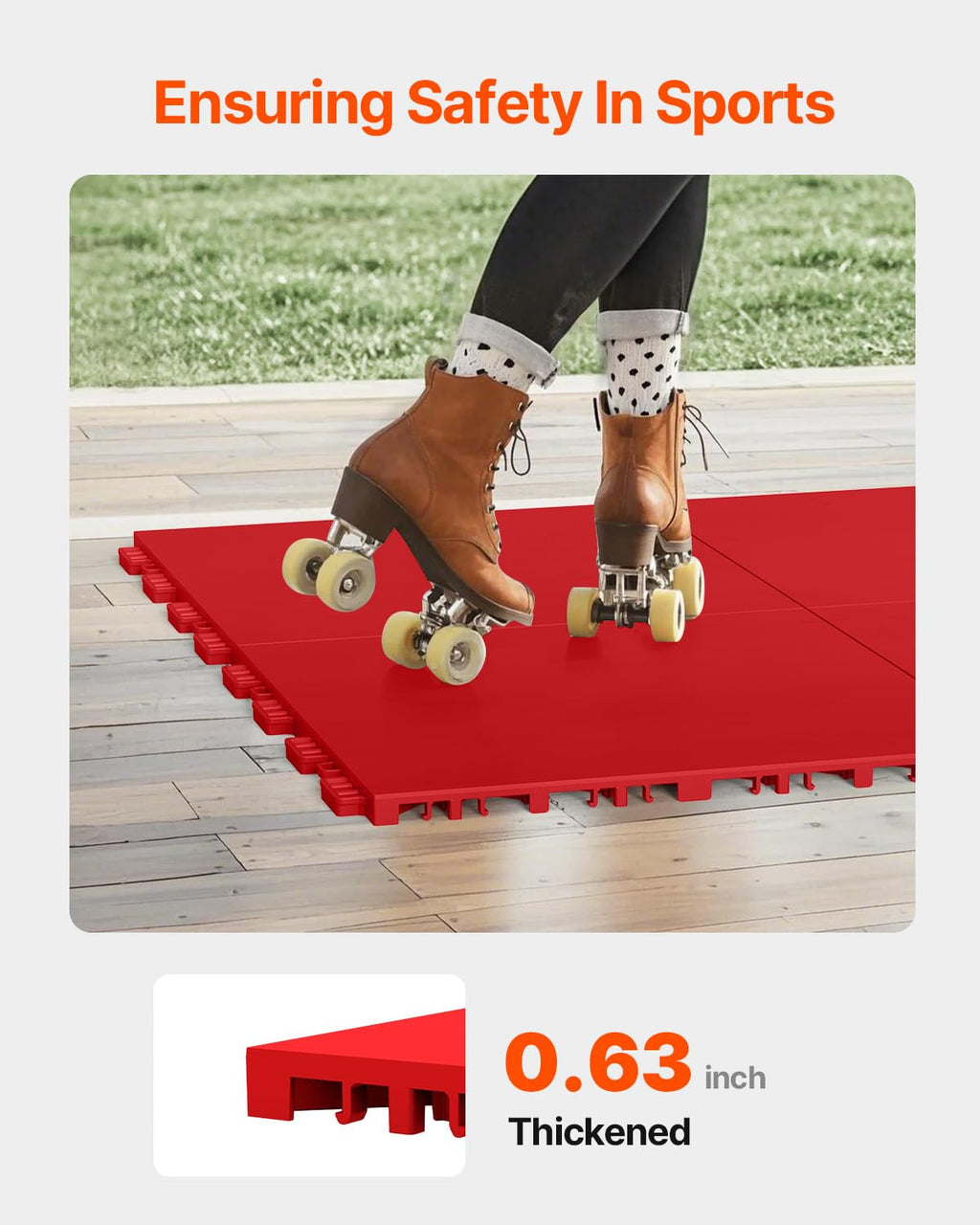 Vevor Dryland Tiles For Hockey Floor Mat, 12 X 12 In 8 Pcs Interlocking Versatile Training Surface, Dance Floor Tiles, Hockey Tr