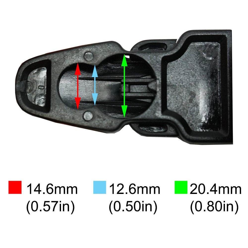 Scuba Choice Scuba Diving Universal Fin Spring Heel Strap With Quick Release Buckles (Pair), Medium,Black