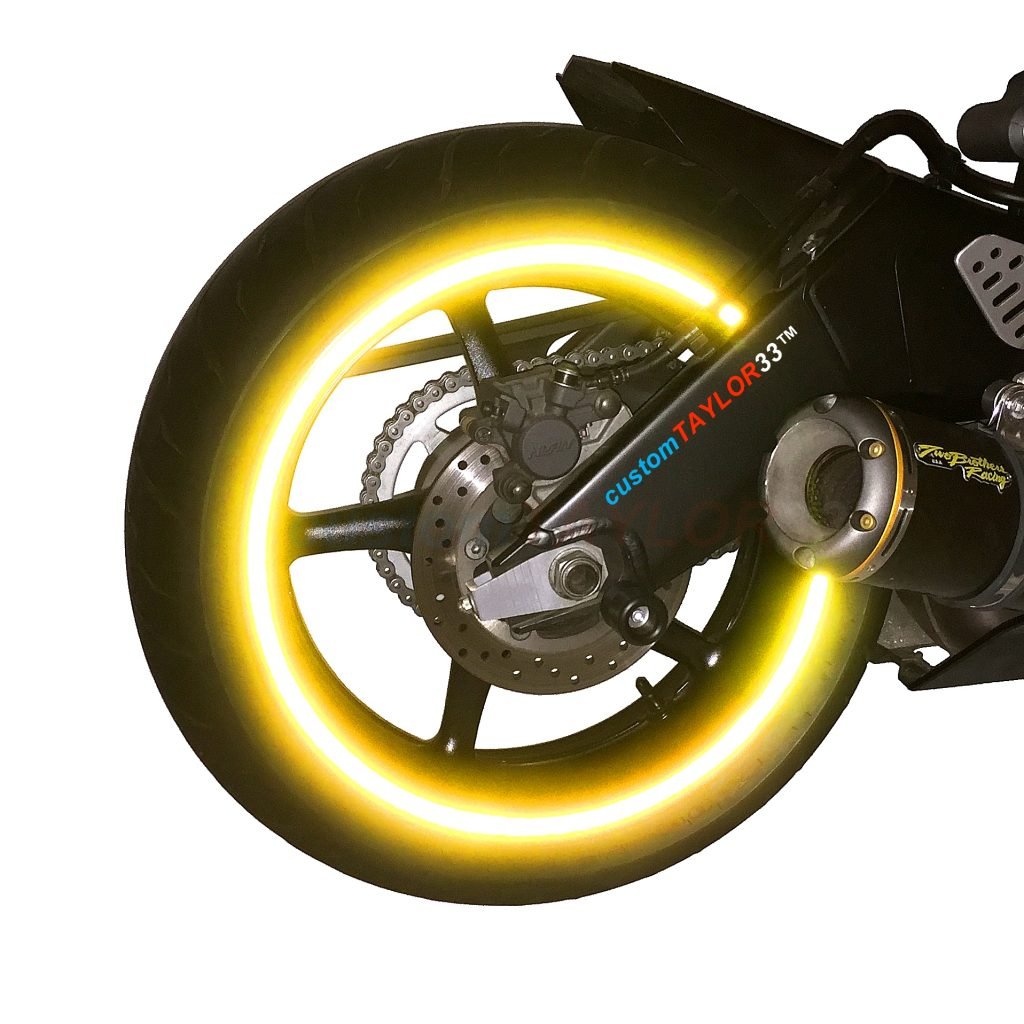 Customtaylor33 (All Vehicles Yellow/Gold High Intensity Grade Reflective Copyrighted Safety Rim Tapes (Must Select Your Rim Size