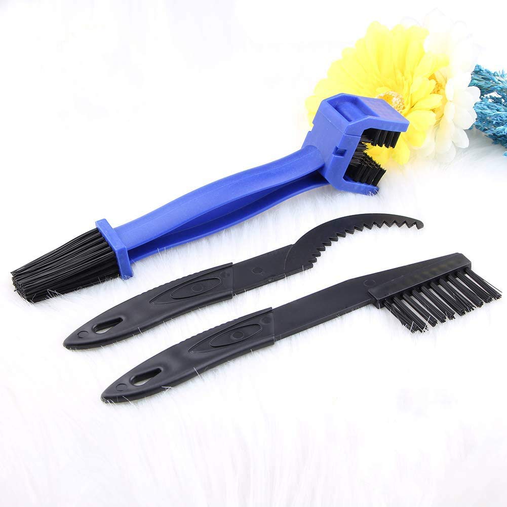 Motorcycle & Bike Chain Cleaner Tool Set - Bicycle Chain Gears Maintenance Cleaning Brush Kit for All Type Chain Gears(3 Kinds)