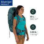 Osprey Renn 50L Womens Backpacking Backpack, Dark Charcoal/Gray Wolf