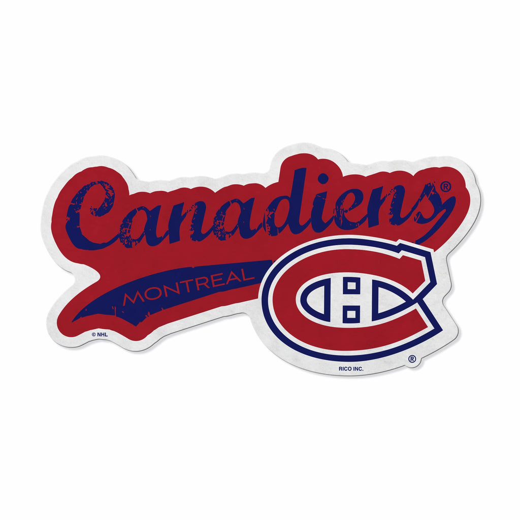 Rico Industries Nhl Montreal Canadiens Distressed Shape Cut Pennant - Home And Living Room D  Cor - Soft Felt Ez To Hang