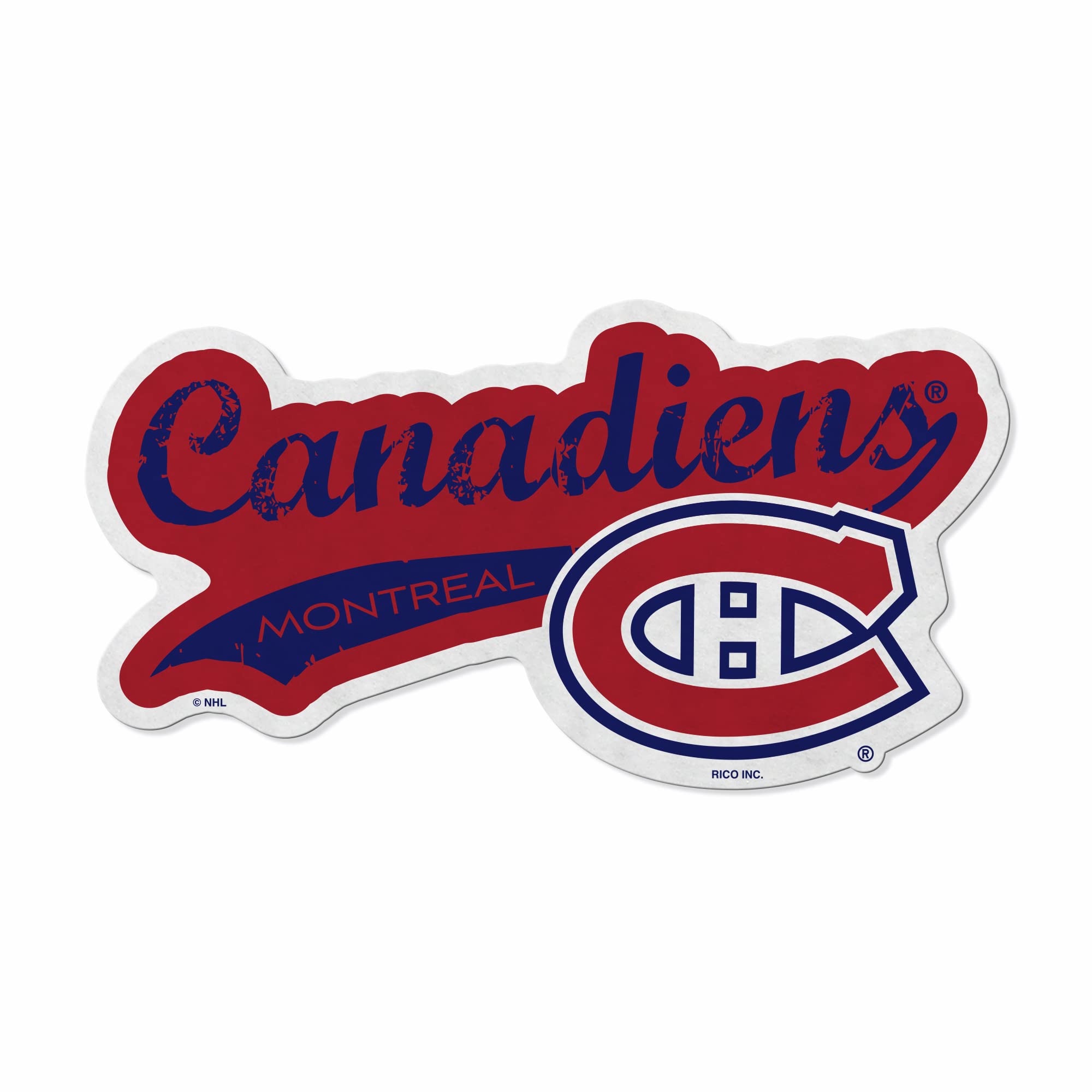 Rico Industries Nhl Montreal Canadiens Distressed Shape Cut Pennant - Home And Living Room D  Cor - Soft Felt Ez To Hang