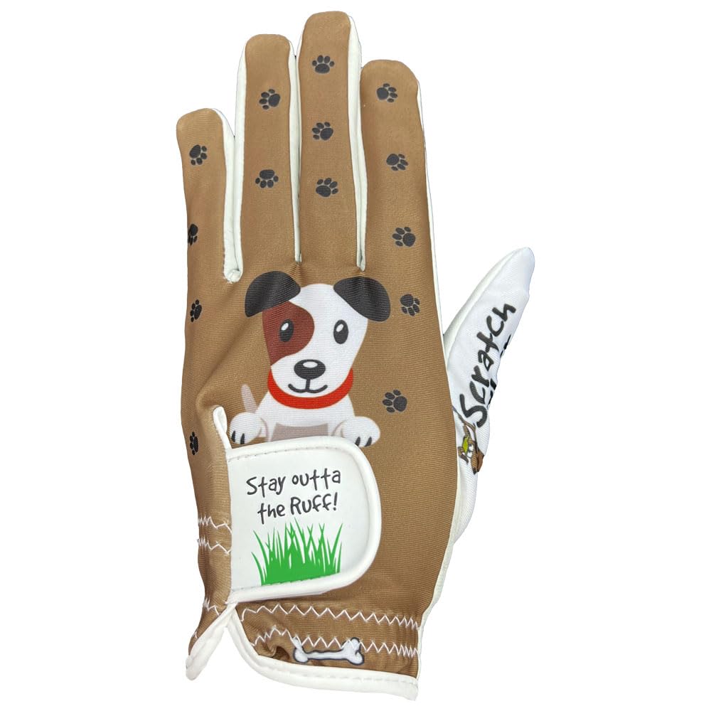 Giggle Golf Women s Golf Glove (Medium, Worn On Left Hand, Dog)