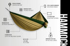 Bear Butt Double Parachute Hammock - Khaki / Dark Green