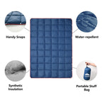 Zzlamb Puffy Camping Blanket Down Alternative Small Size For Kid, Lightweight Water-Repellent Throw Blanket Compact, Portable Qu