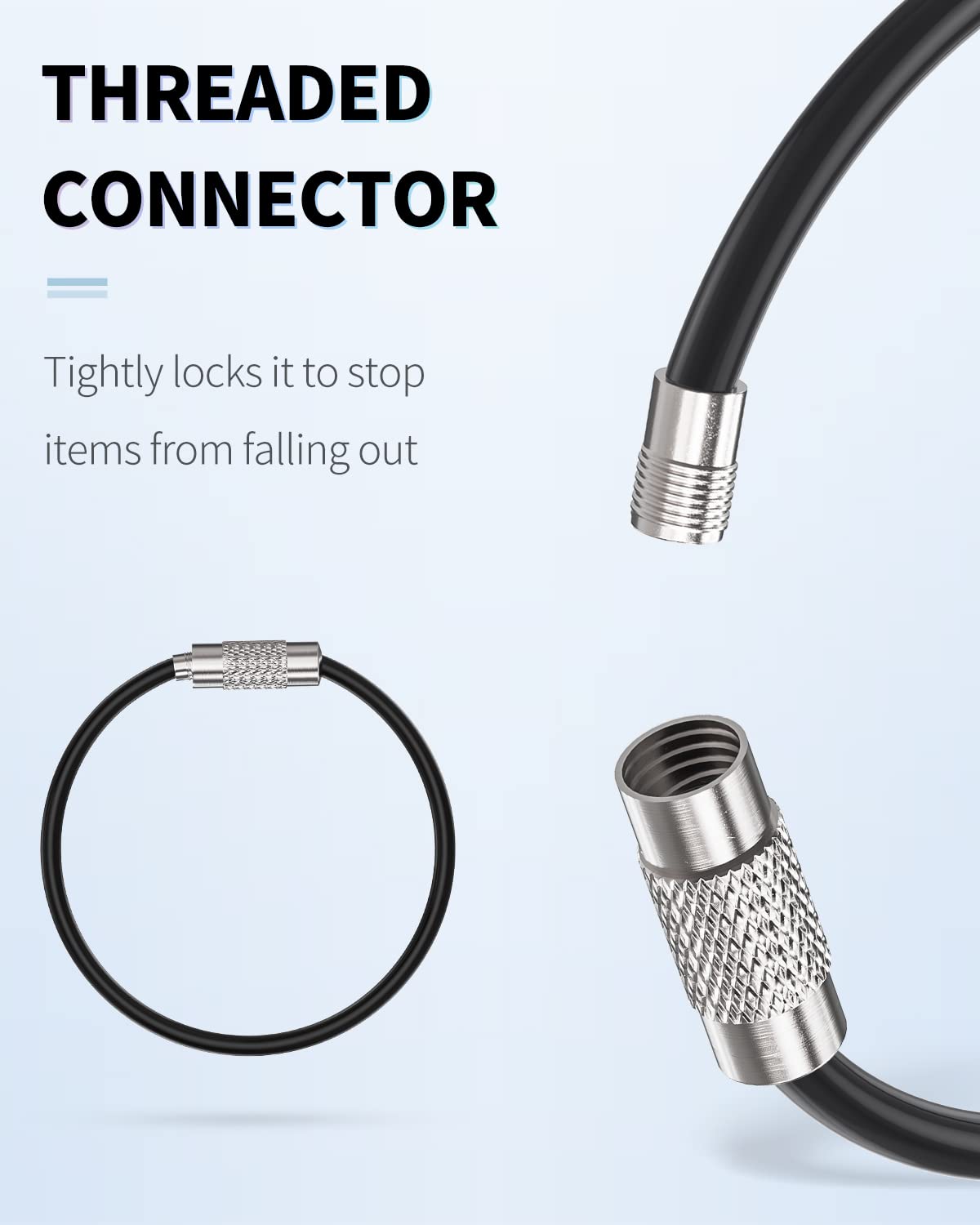 Uniclife 4 Inch Wire Keychain Cable In 6 Assorted Colors Large Stainless Steel Key Ring Loop Holder For Outdoor Hiking Heavy Dut