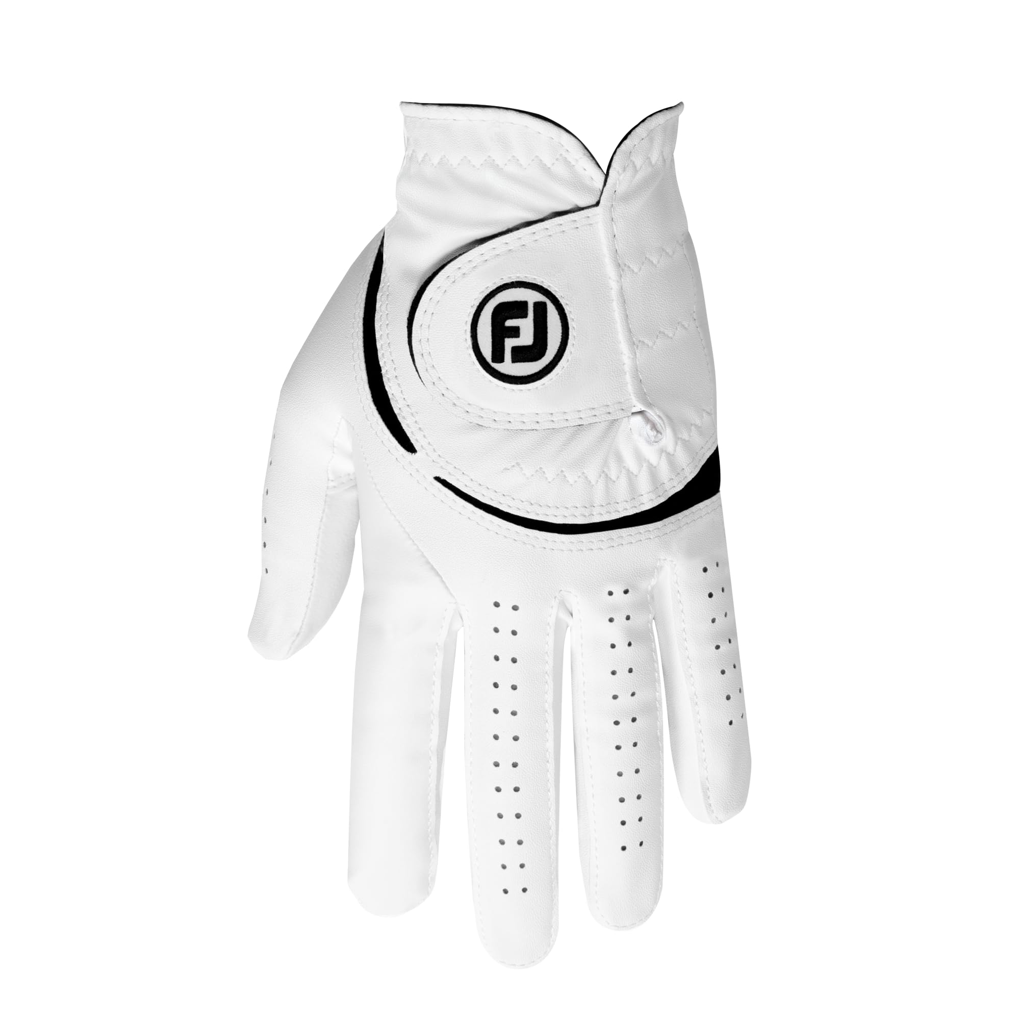 Footjoy Women'S Weathersof Golf Glove, White, Medium/Large, Worn On Right Hand