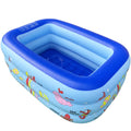 Inflatable Kiddie Pool, 51 x 33 x 21 Higher Kids Swimming Pool for Indoor or Outdoor, Ocean World Inflatable Bathtub with Inflat