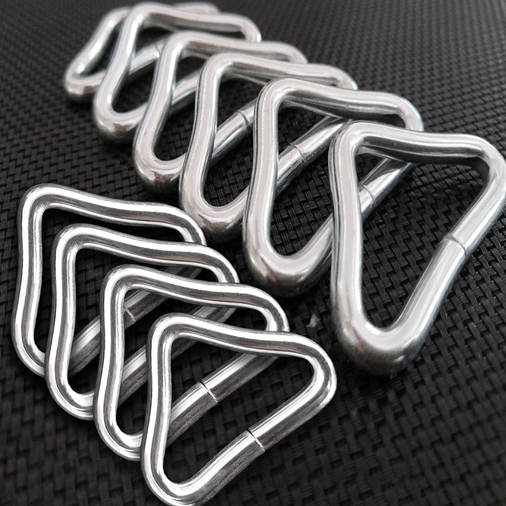 Mofuca 10Pcs Triangle Rings, Trampoline Mat Triangle Rings Trampolines Accessories V-Rings, Quick Connected(Triangle Ring)
