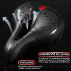 Grean Comfortable Seat Cushion For Men Women With Dual Shock Absorbing Ball Memory Foam Waterproof Wide Bicycle Saddle Fit For S