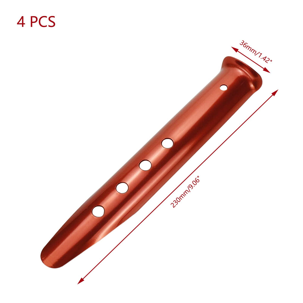 Kumgrot 4 Pcs Snow Sand Tent Stakes Stakes Pegs U-Shaped Beach Tent Nails Aluminum Alloy 9'' Lightweight Tent Pegs For Boating H
