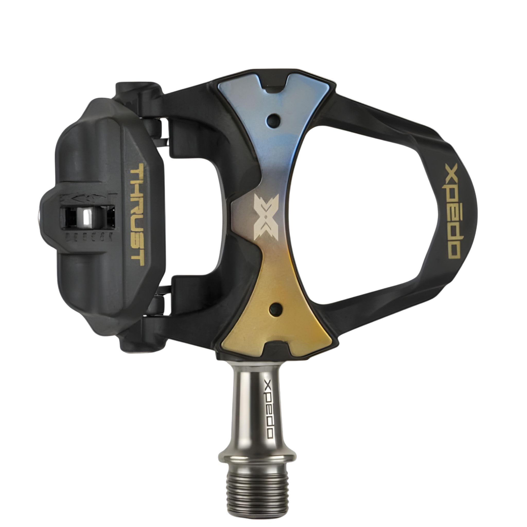 XPEDO Thrust 8 Clipless Road Bicycling Pedals | Carbon Body, 3 Sealed Bearings, Adjustable Tension | Look Keo Compatible | Titan