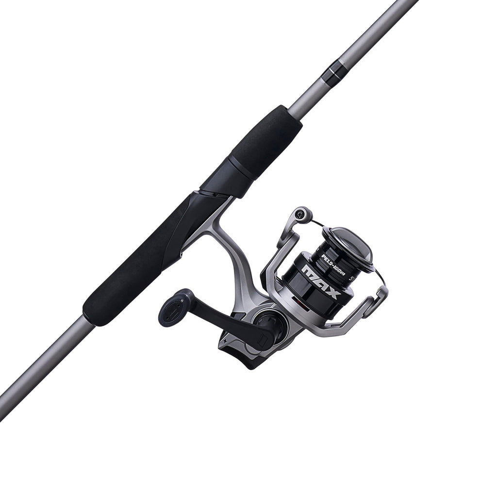 Abu Garcia 7' Max X Spinning Reel And Fishing Rod Combo, Size 3000 Reel, 5 Stainless Steel Ball Bearings, Smooth Oil Felt Front